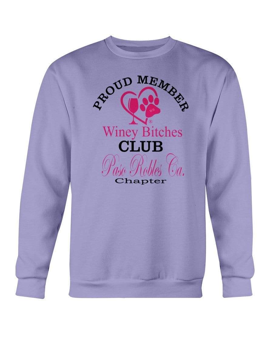 Sweatshirts Violet / S Winey Bitches Club-Proud Member-Paso Robles Ca Chapter Sweatshirt - Crew WineyBitchesCo