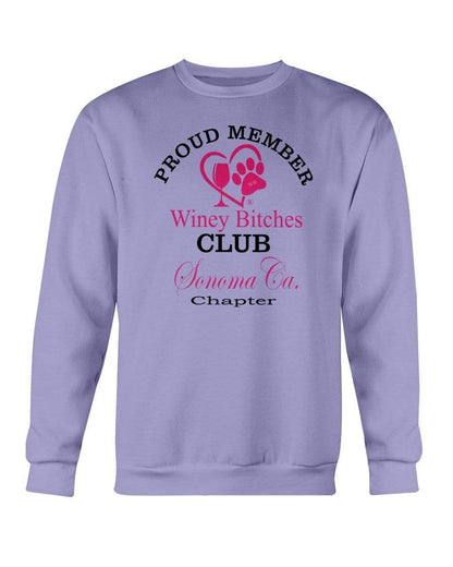 Sweatshirts Violet / S Winey Bitches Club-Proud Member- Sonoma Ca Chapter Sweatshirt - Crew WineyBitchesCo