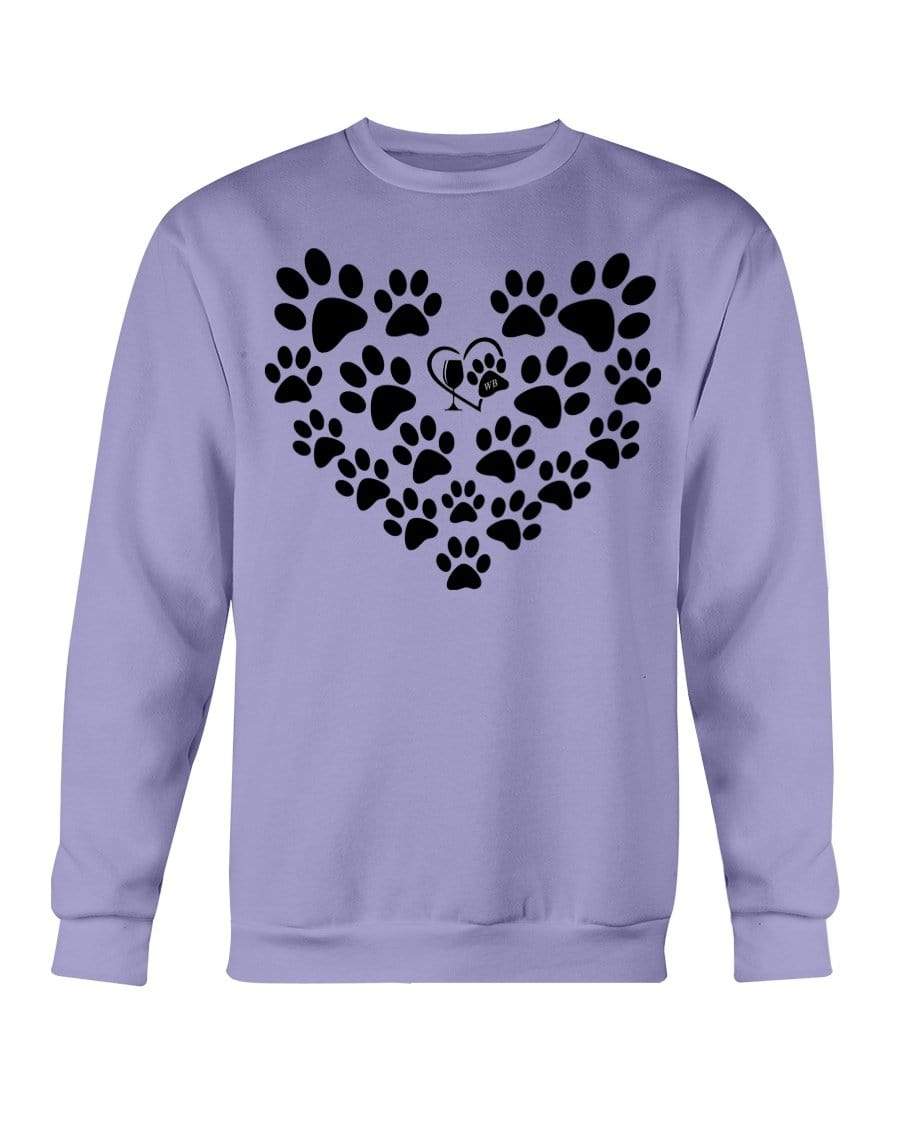 Sweatshirts Violet / S Winey Bitches Co Heart Paws (Black) Sweatshirt - Crew WineyBitchesCo