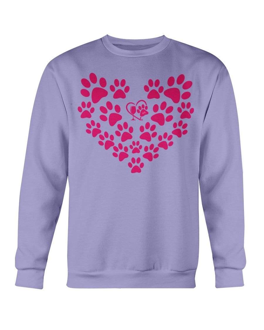 Sweatshirts Violet / S Winey Bitches Co Heart Paws (Pink) Sweatshirt - Crew WineyBitchesCo
