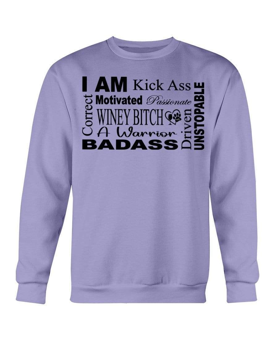 Sweatshirts Violet / S Winey Bitches Co "I Am Motivated" Black Lettering- Sweatshirt - Crew WineyBitchesCo