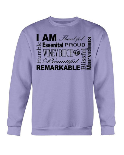 Sweatshirts Violet / S Winey Bitches Co "I Am Proud" Black Lettering- Sweatshirt - Crew WineyBitchesCo