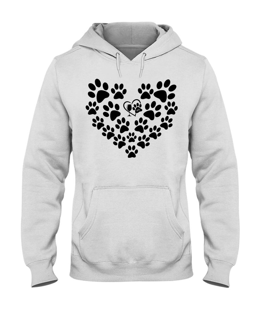Sweatshirts White / S Winey Bitches Co Heart Paws (Black) 50/50 Hoodie WineyBitchesCo