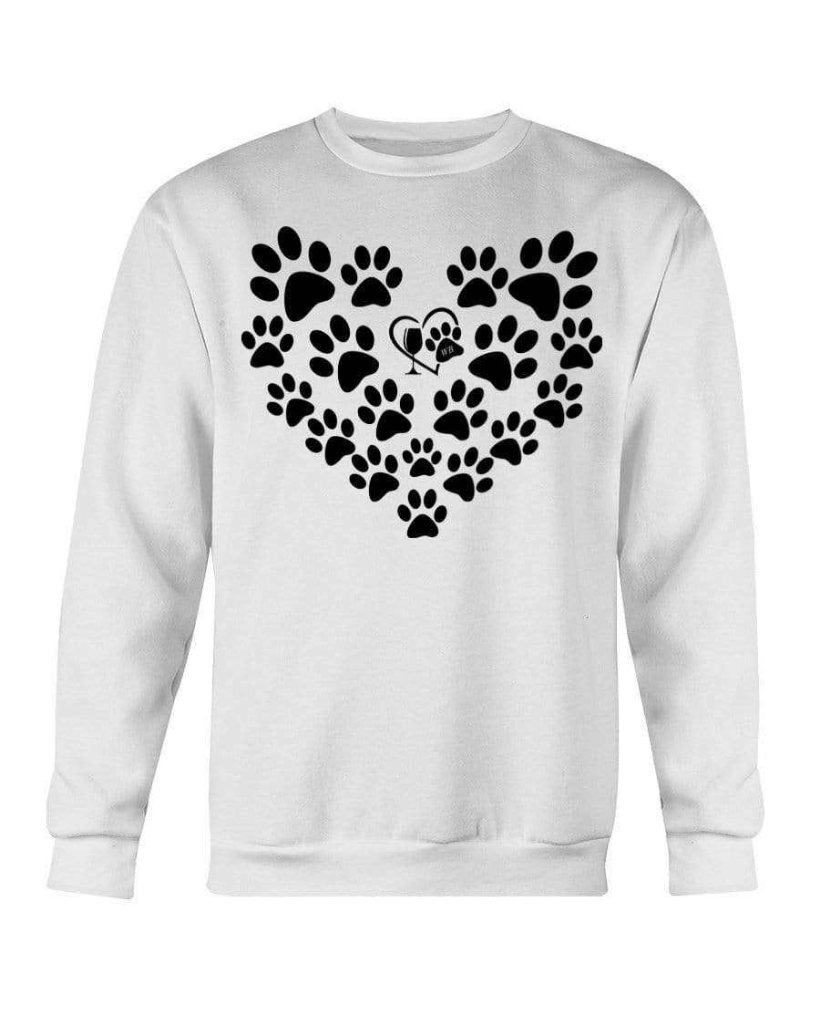 Sweatshirts White / S Winey Bitches Co Heart Paws (Black) Sweatshirt - Crew WineyBitchesCo