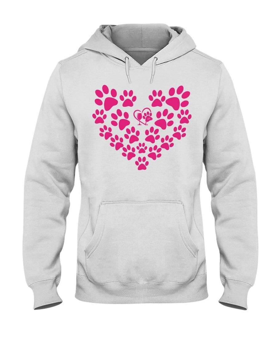 Sweatshirts White / S Winey Bitches Co Heart Paws (Pink) 50/50 Hoodie-Pink Lttrs WineyBitchesCo