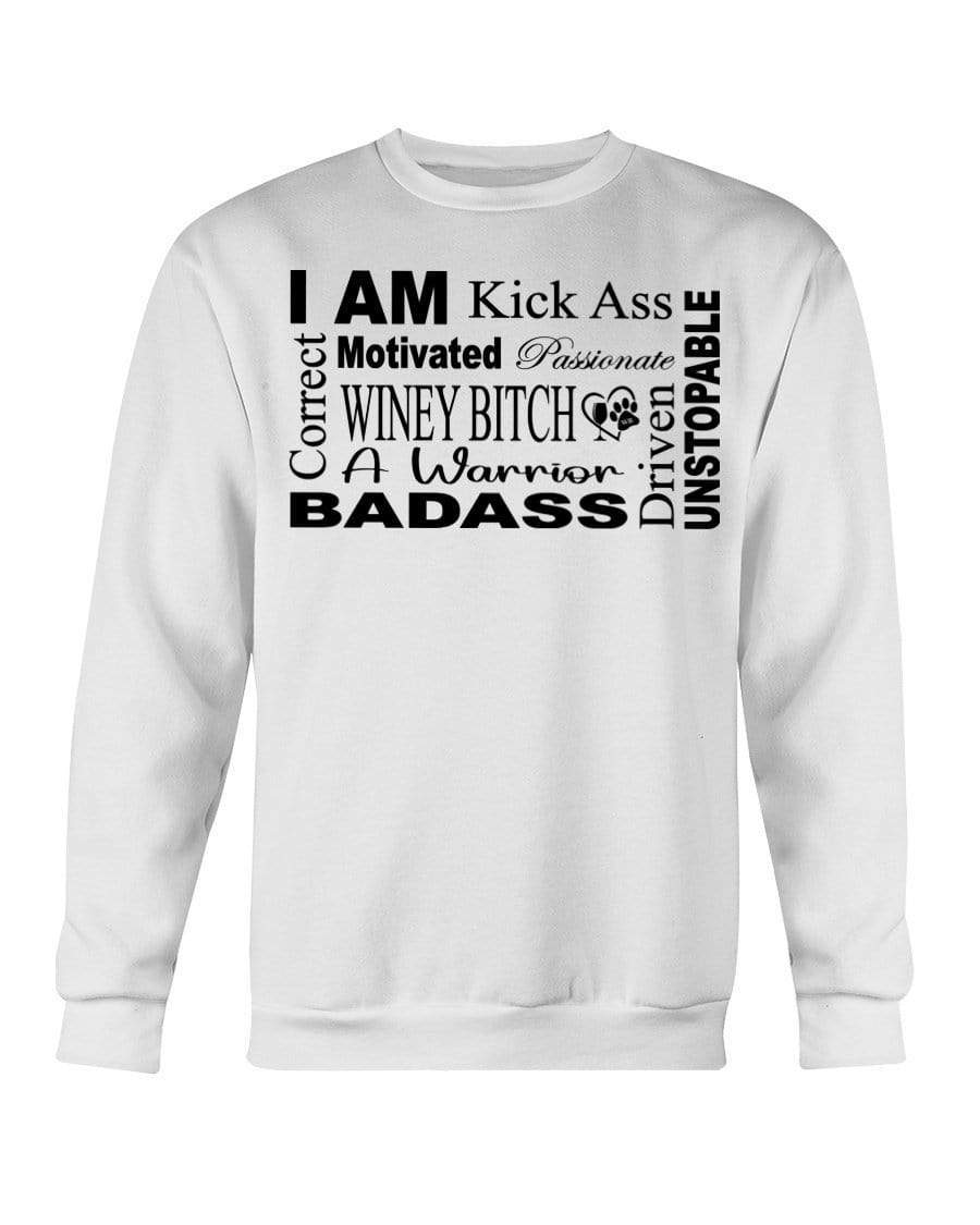 Sweatshirts White / S Winey Bitches Co "I Am Motivated" Black Lettering- Sweatshirt - Crew WineyBitchesCo