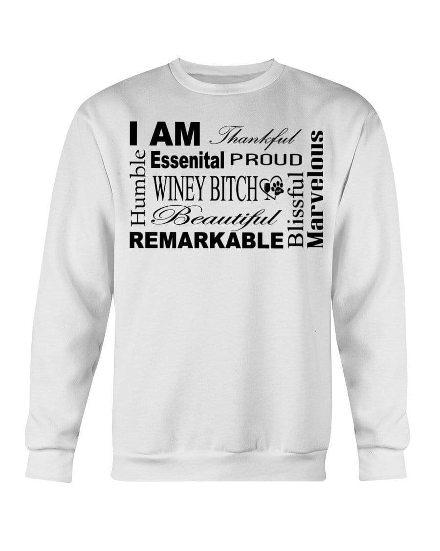 Sweatshirts White / S Winey Bitches Co "I Am Proud" Black Lettering- Sweatshirt - Crew WineyBitchesCo