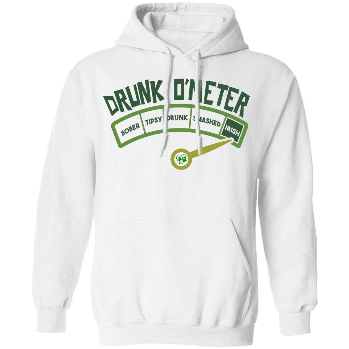 Sweatshirts White / S Winey Bitches Co  "Irish Drunk O'Meter" Pullover Hoodie 8 oz. WineyBitchesCo