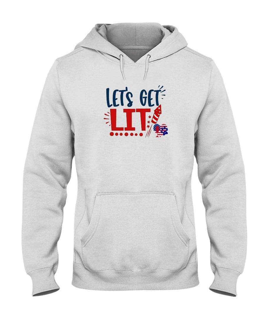 Sweatshirts White / S Winey Bitches Co "Let Get Lit" 50/50 Hoodie WineyBitchesCo