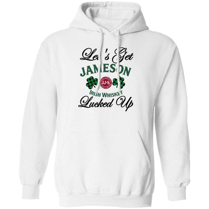 Sweatshirts White / S Winey Bitches Co "Let's Get Lucked Up" Jameson Pullover Hoodie 8 oz. WineyBitchesCo