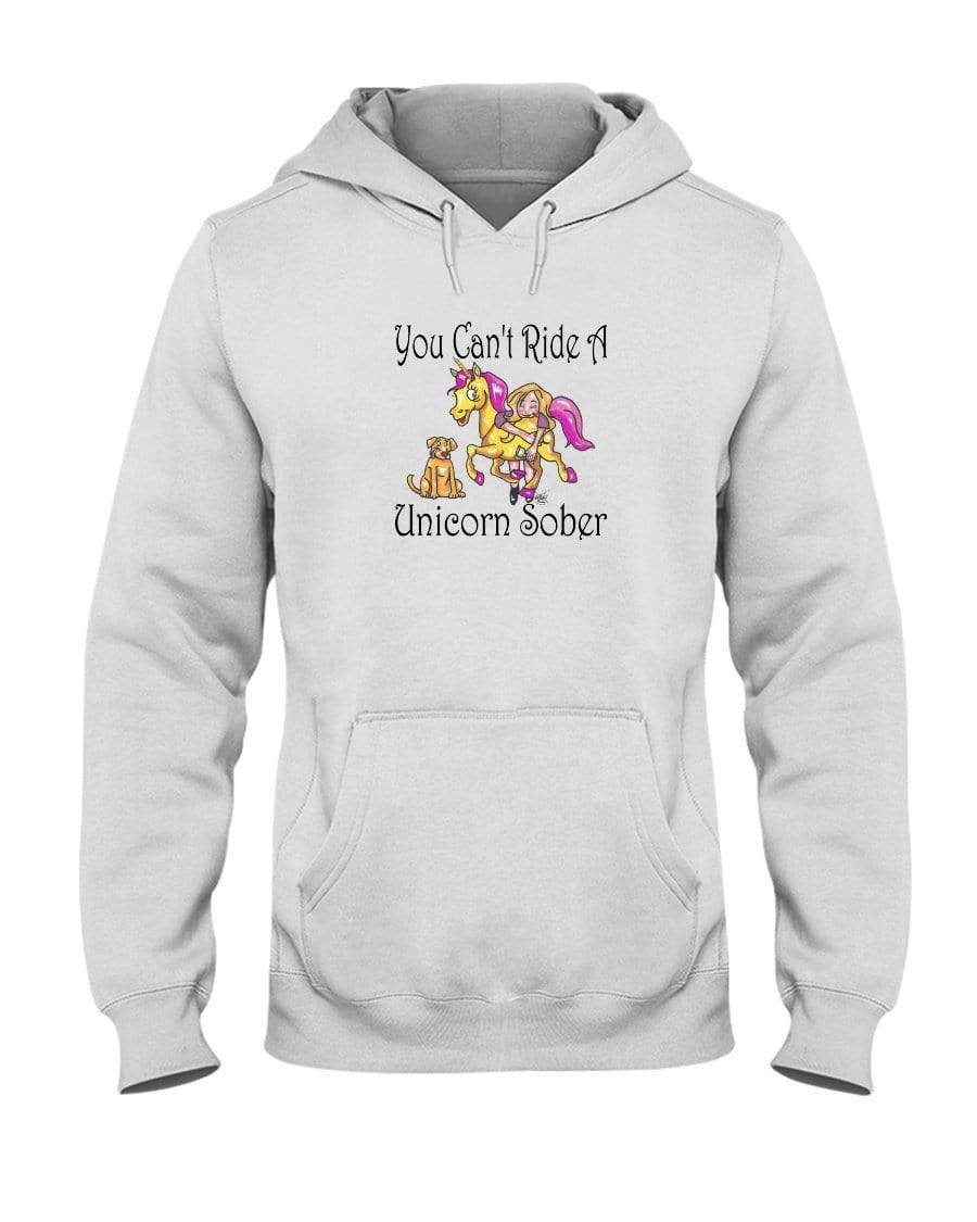 Sweatshirts White / S Winey Bitches Co "You Can't Ride A Unicorn Sober" 50/50 Hoodie WineyBitchesCo