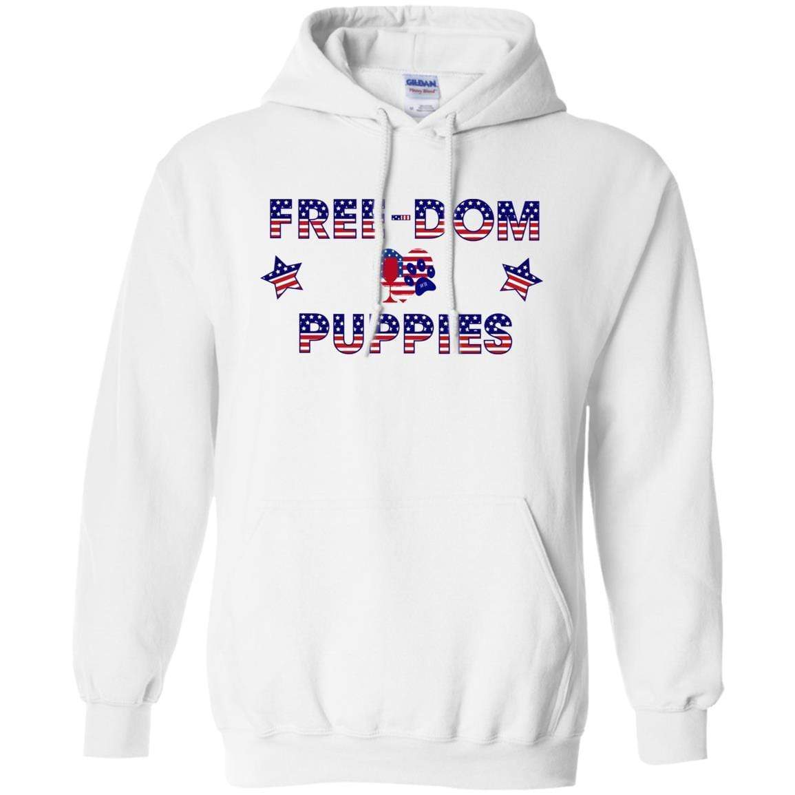 Sweatshirts White / S WineyBitches.Co Free-Dom Puppies Pullover Hoodie 8 oz. WineyBitchesCo