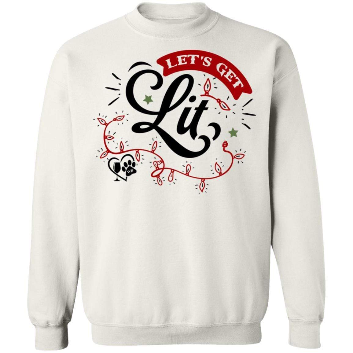 Sweatshirts White / S WineyBitches.Co "Let's Get Lit" Crewneck Pullover Sweatshirt  8 oz. WineyBitchesCo