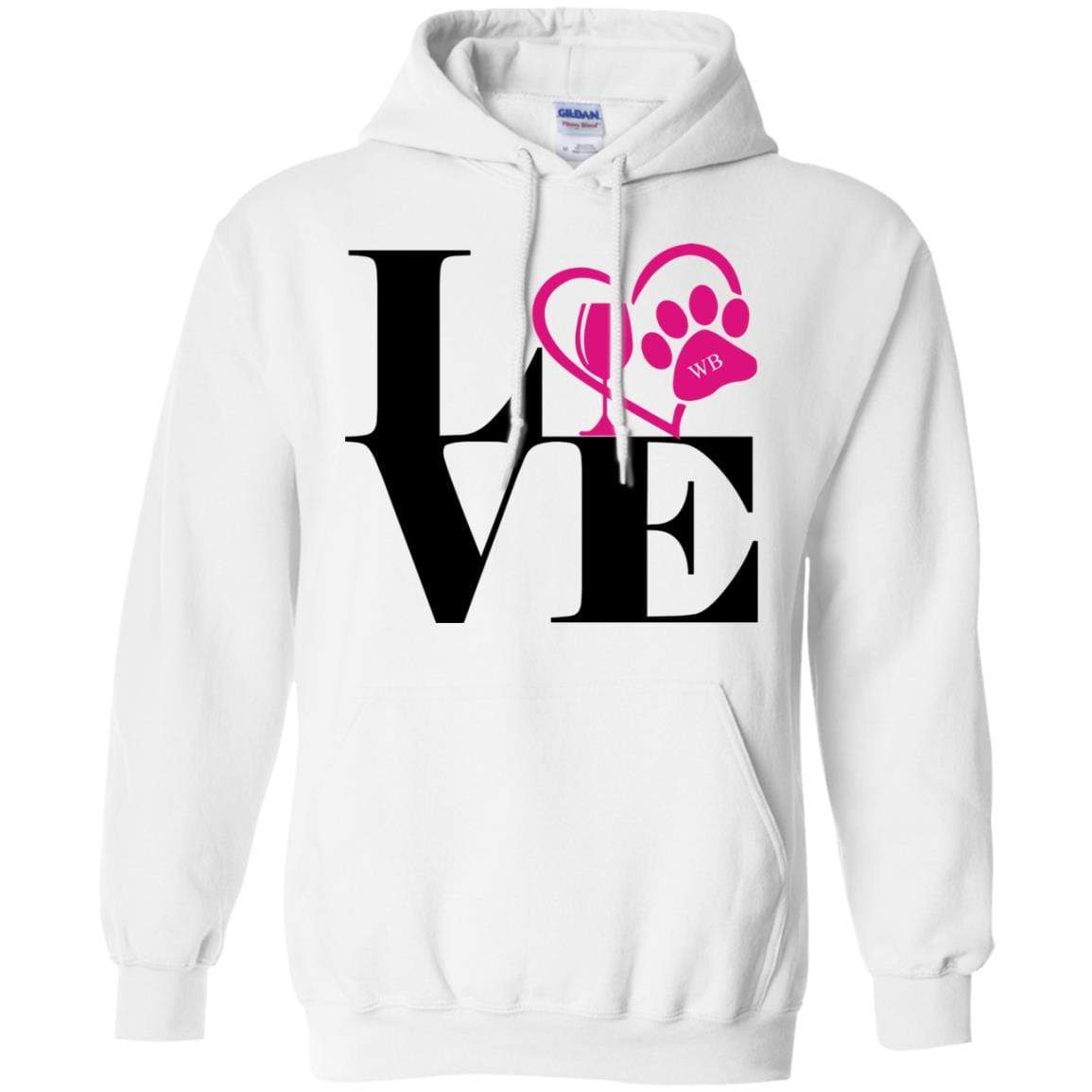 Sweatshirts White / S WineyBitches.Co "Love Paw 2" Pullover Hoodie 8 oz. WineyBitchesCo