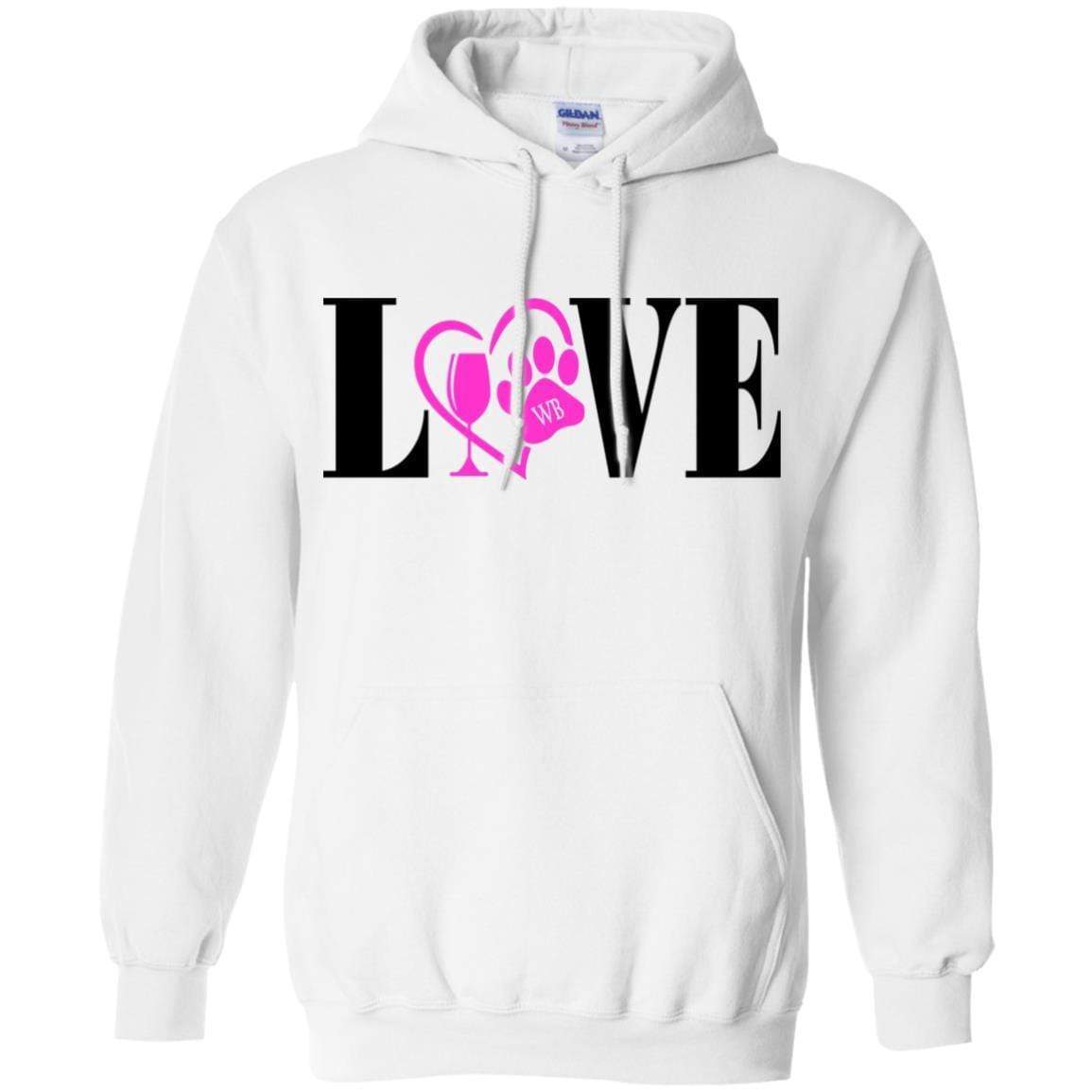 Sweatshirts White / S WineyBitches.co "Love Paw"Pullover Hoodie 8 oz. WineyBitchesCo