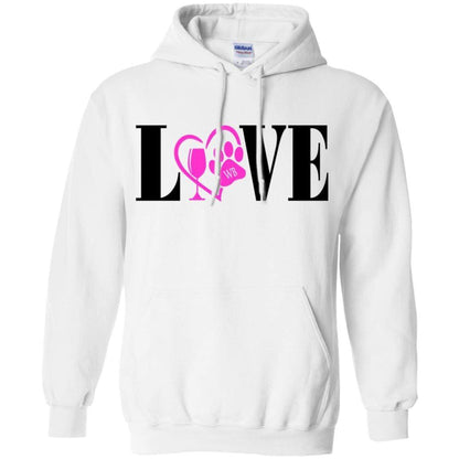 Sweatshirts White / S WineyBitches.co "Love Paw"Pullover Hoodie 8 oz. WineyBitchesCo