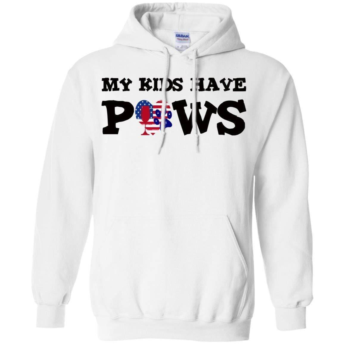 Sweatshirts White / S WineyBitches.Co My Kids Have Paws Pullover Hoodie 8 oz. WineyBitchesCo