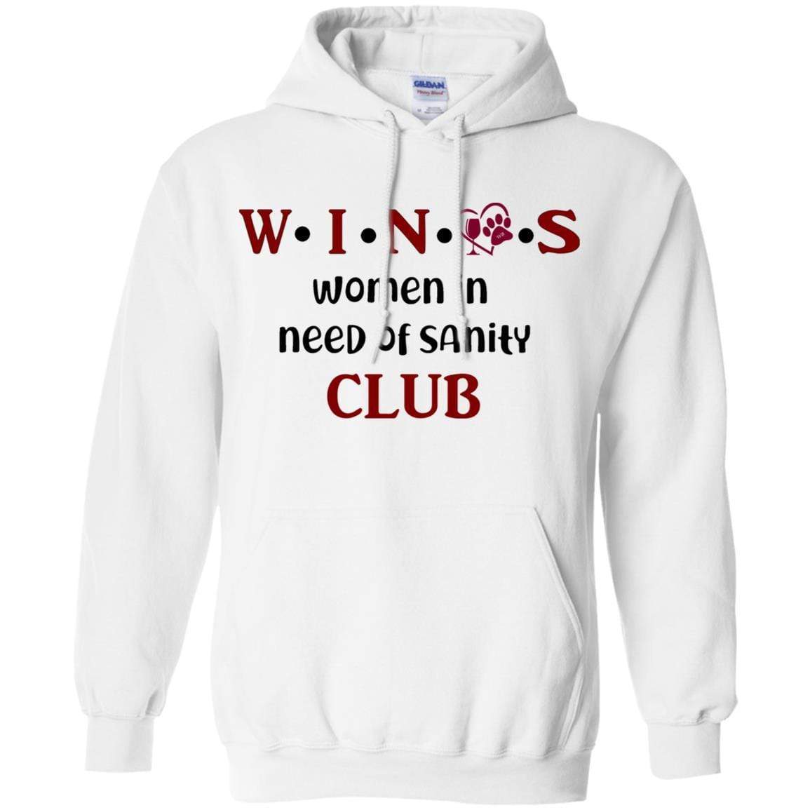 Sweatshirts White / S WineyBitches.Co WINOS Club Pullover Hoodie 8 oz. (Burg Lettering) WineyBitchesCo