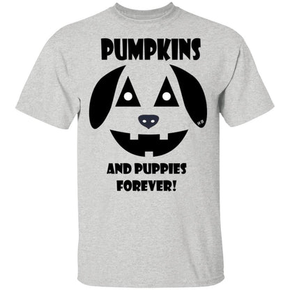 T-Shirts Ash / S WineyBitches.Co "Pumpkins And Puppies Forever" Halloween Collection Ultra Cotton T-Shirt WineyBitchesCo