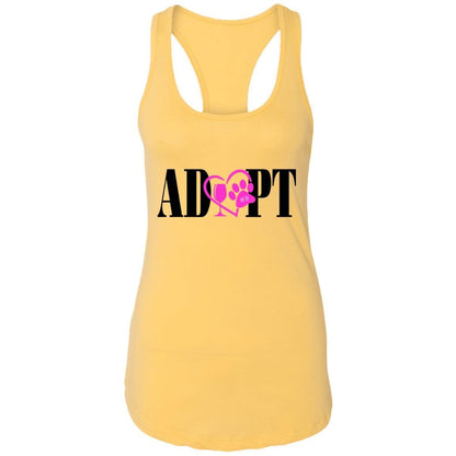 T-Shirts Banana Cream / X-Small WineyBitches.Co “Adopt” Ladies Ideal Racerback Tank- Pink Heart- Blk Lettering WineyBitchesCo