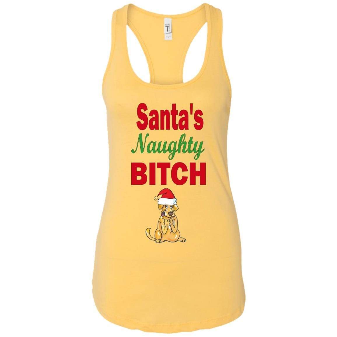 T-Shirts Banana Cream / X-Small WineyBitches.co Santa's Naughty Bitch-Personalized Racerback Tank WineyBitchesCo