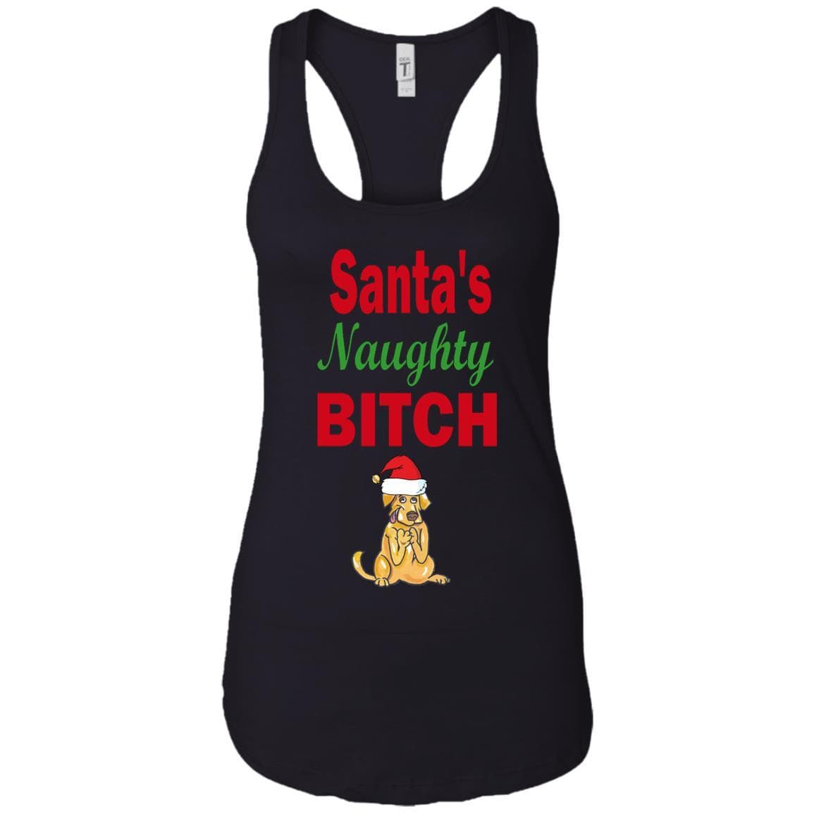T-Shirts Black / X-Small WineyBitches.co Santa's Naughty Bitch-Personalized Racerback Tank WineyBitchesCo