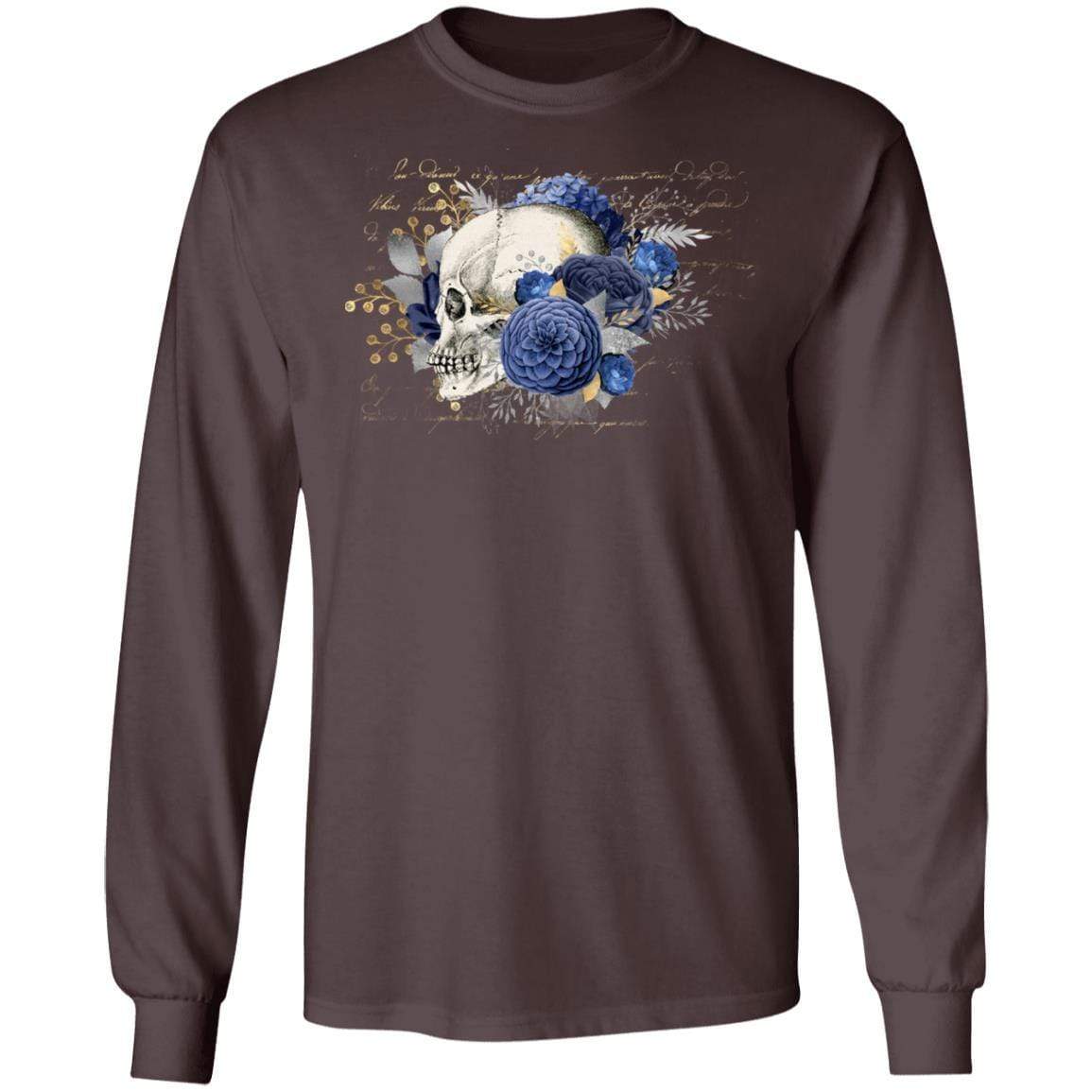 T-Shirts Dark Chocolate / S Winey Bitches Co Skull Design #5 LS Ultra Cotton T-Shirt WineyBitchesCo