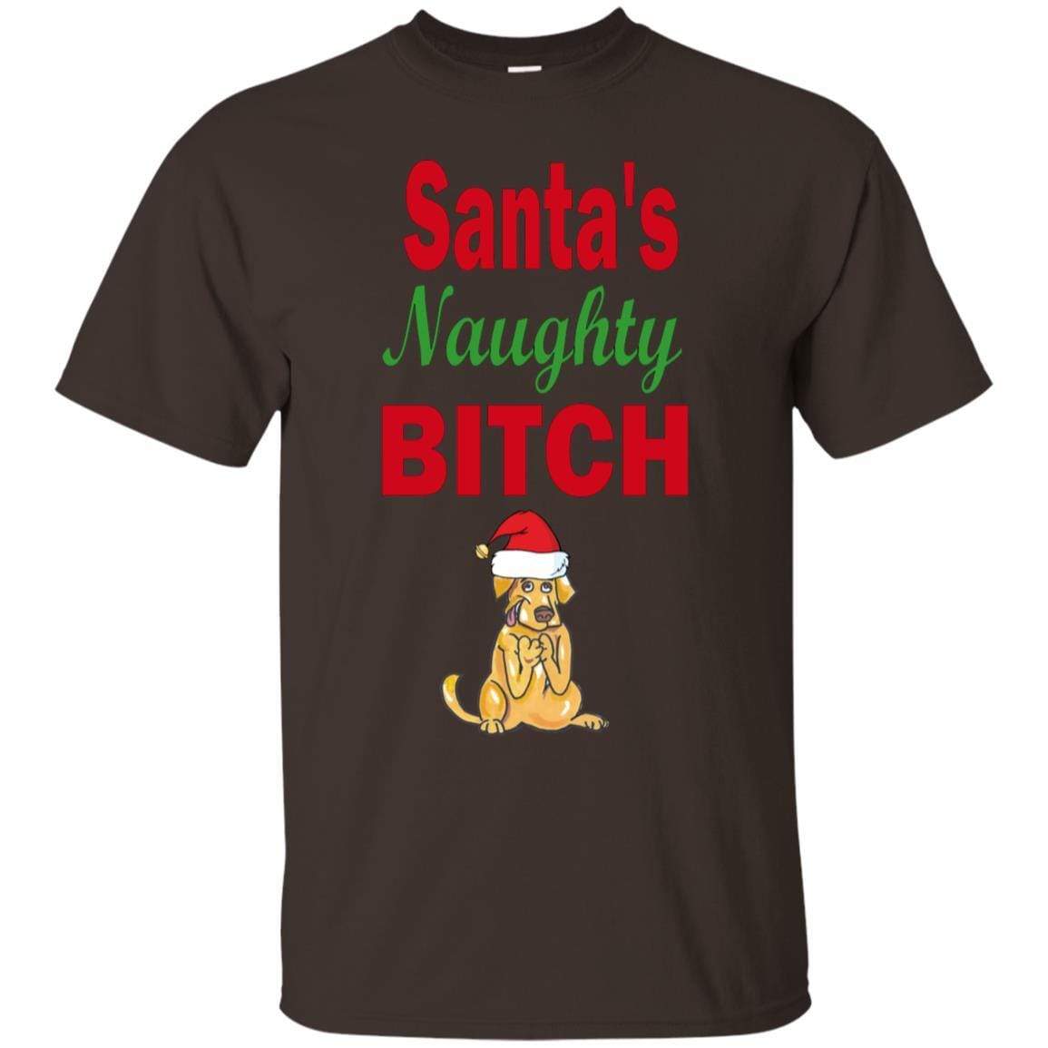 T-Shirts Dark Chocolate / S WineyBitches.co Santa's Naughty Bitch- Cotton T-Shirt WineyBitchesCo