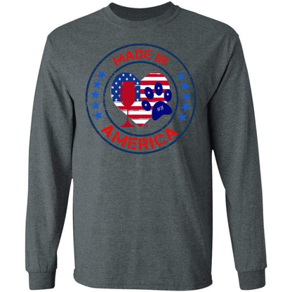 T-Shirts Dark Heather / S Winey Bitches Co "Made In America" LS Ultra Cotton T-Shirt WineyBitchesCo