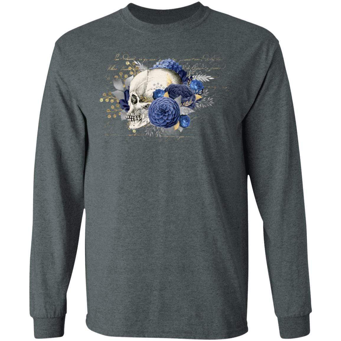 T-Shirts Dark Heather / S Winey Bitches Co Skull Design #5 LS Ultra Cotton T-Shirt WineyBitchesCo