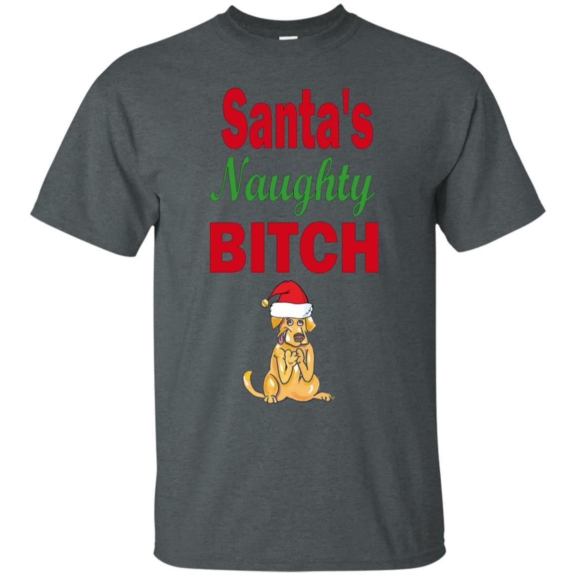 T-Shirts Dark Heather / S WineyBitches.co Santa's Naughty Bitch- Cotton T-Shirt WineyBitchesCo