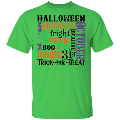 T-Shirts Electric Green / S Winey Bitches Co "Halloween Word Jumble" 5.3 oz. T-Shirt WineyBitchesCo