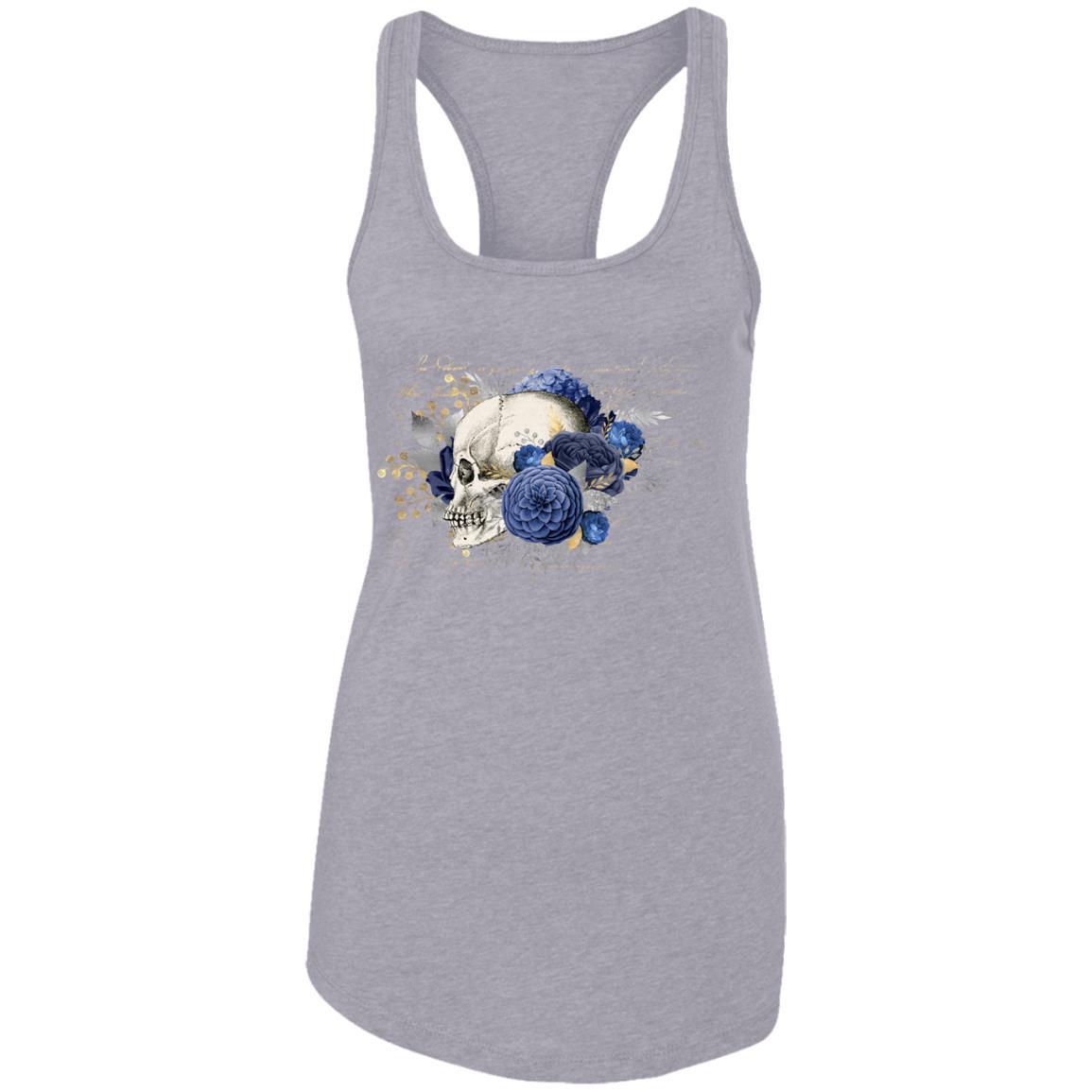 T-Shirts Heather Grey / X-Small Winey Bitches Co Skull Design #5 Ladies Ideal Racerback Tank WineyBitchesCo