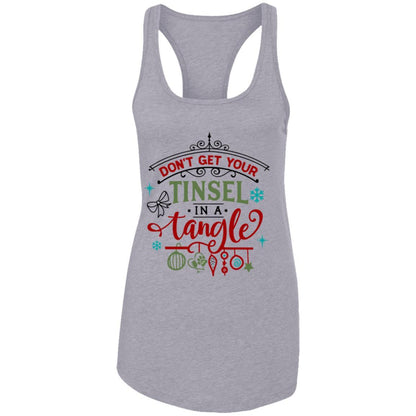 T-Shirts Heather Grey / X-Small WineyBitches.Co "Don't Get Your Tinsel In A Tangle" Ladies Ideal Racerback Tank WineyBitchesCo