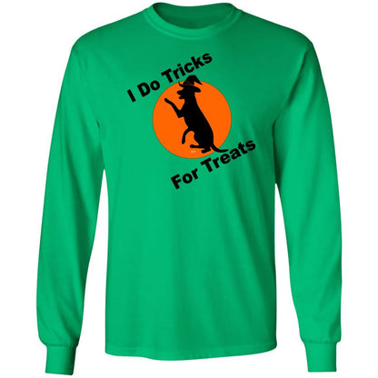 T-Shirts Irish Green / S WineyBitches.Co "I Do Tricks For Treats" Dog- LS Ultra Cotton T-Shirt WineyBitchesCo