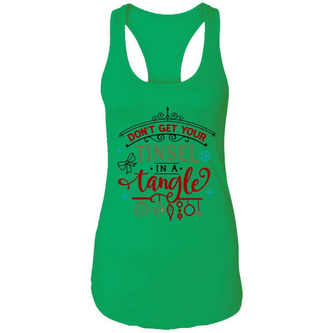 T-Shirts Kelly Green / X-Small WineyBitches.Co "Don't Get Your Tinsel In A Tangle" Ladies Ideal Racerback Tank WineyBitchesCo