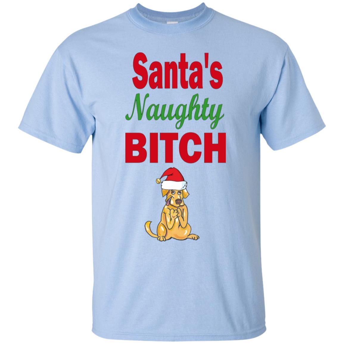 T-Shirts Light Blue / S WineyBitches.co Santa's Naughty Bitch- Cotton T-Shirt WineyBitchesCo