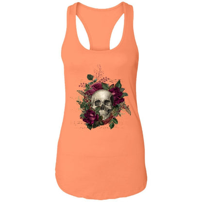 T-Shirts Light Orange / X-Small Winey Bitches Co Skull Design #2 Ladies Ideal Racerback Tank WineyBitchesCo