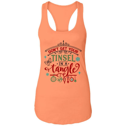 T-Shirts Light Orange / X-Small WineyBitches.Co "Don't Get Your Tinsel In A Tangle" Ladies Ideal Racerback Tank WineyBitchesCo