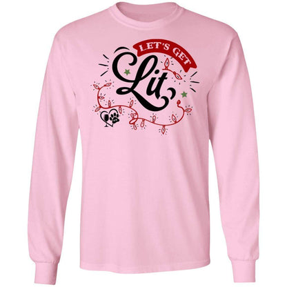 T-Shirts Light Pink / S WineyBitches.Co "Let's Get Lit" LS Ultra Cotton T-Shirt WineyBitchesCo