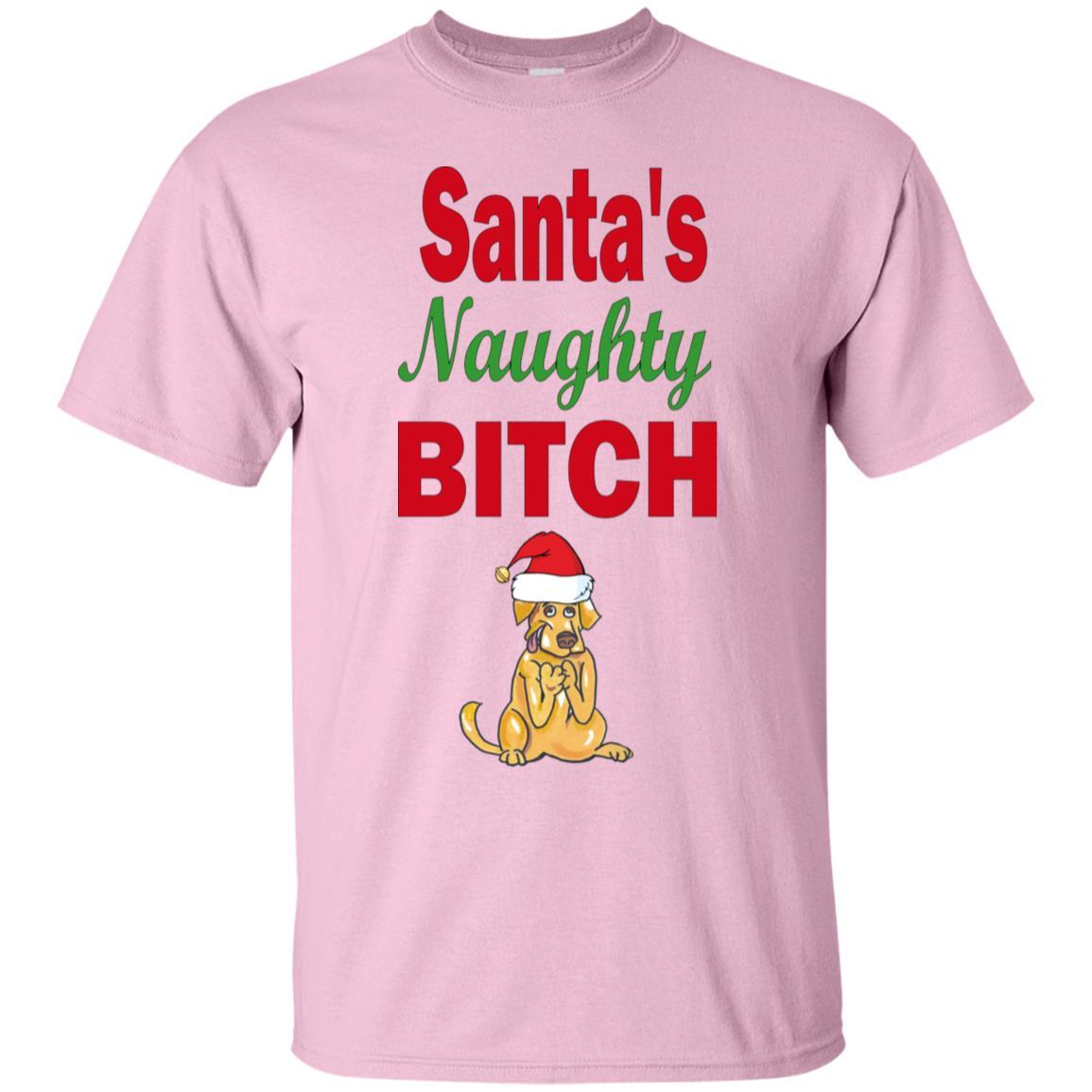 T-Shirts Light Pink / S WineyBitches.co Santa's Naughty Bitch- Cotton T-Shirt WineyBitchesCo