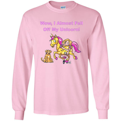 T-Shirts Light Pink / S WineyBitches.co "Wow I Almost Fell Off My Unicorn LS Ultra Cotton T-Shirt WineyBitchesCo