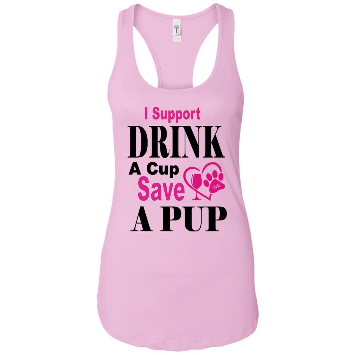 T-Shirts Lilac / X-Small WB "Drink A Cup Save A Pup"  Next Level Ladies Ideal Racerback Tank WineyBitchesCo