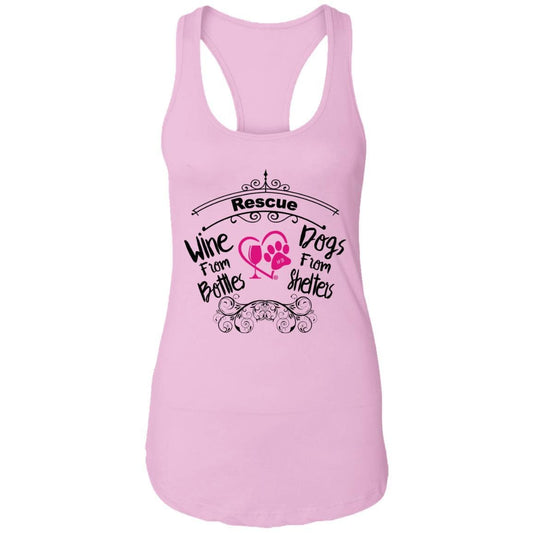 T-Shirts Lilac / X-Small Winey Bitches Co "I Rescue Wine From Bottles & Dog From Shelters" Ladies Ideal Racerback Tank WineyBitchesCo