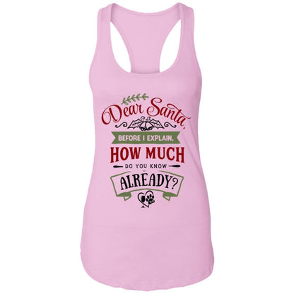 T-Shirts Lilac / X-Small WineyBitches.Co Dear Santa, Before I Explain..."  Ladies Ideal Racerback Tank WineyBitchesCo