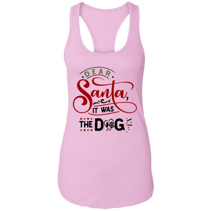 T-Shirts Lilac / X-Small WineyBitches.Co "Dear Santa It Was The Dog" Ladies Ideal Racerback Tank WineyBitchesCo