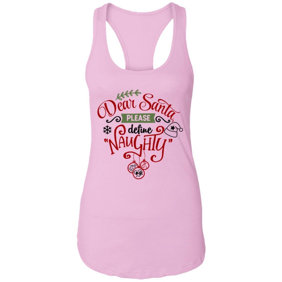 T-Shirts Lilac / X-Small WineyBitches.Co "Dear Santa Please Define Naughty" Ladies Ideal Racerback Tank WineyBitchesCo