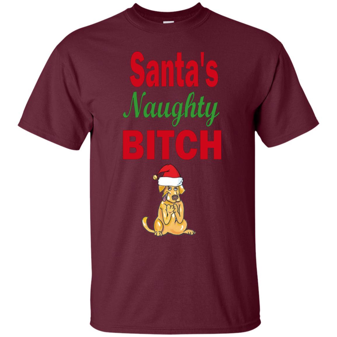 T-Shirts Maroon / S WineyBitches.co Santa's Naughty Bitch- Cotton T-Shirt WineyBitchesCo
