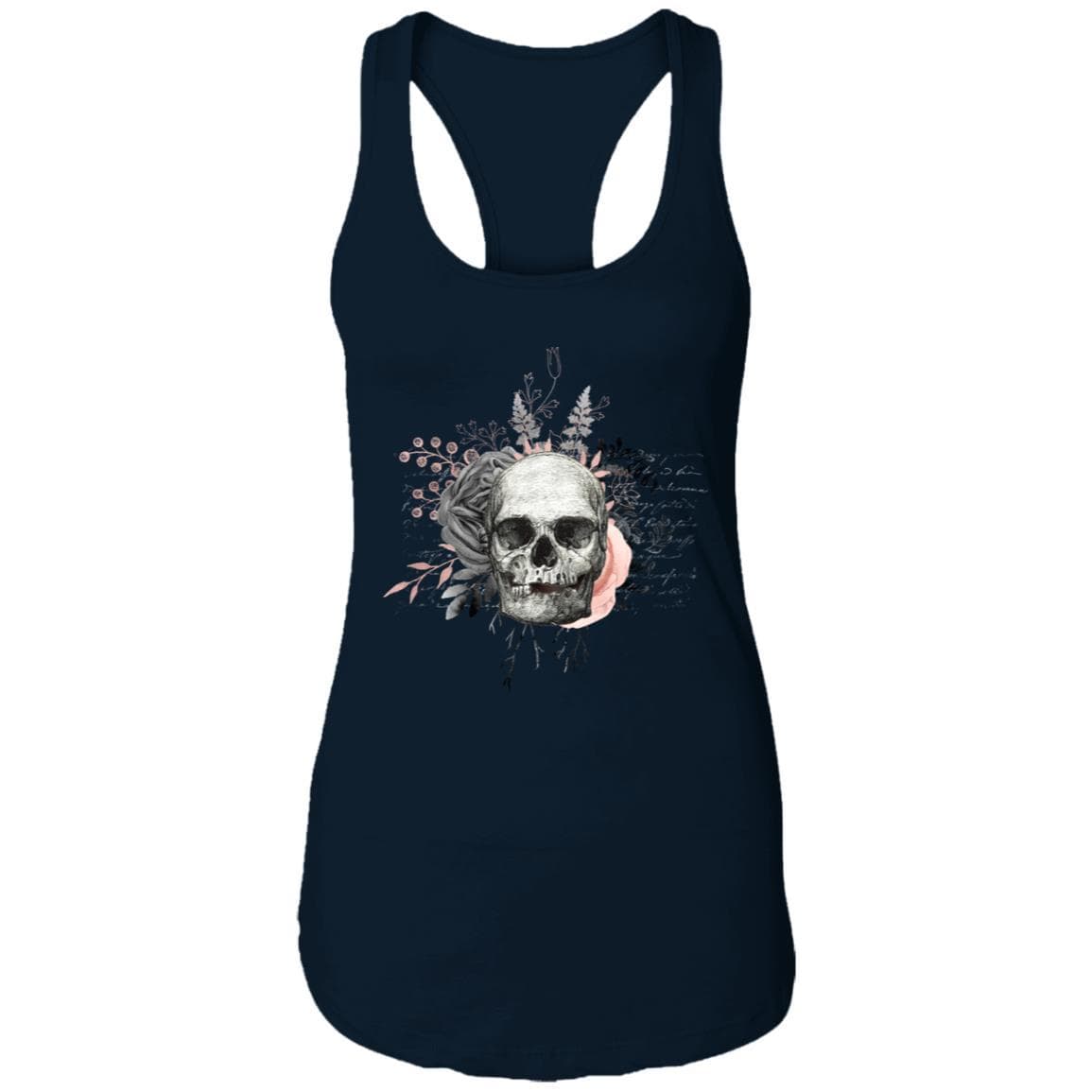 T-Shirts Midnight Navy / X-Small Winey Bitches Co Skull Design #4 Ladies Ideal Racerback Tank WineyBitchesCo