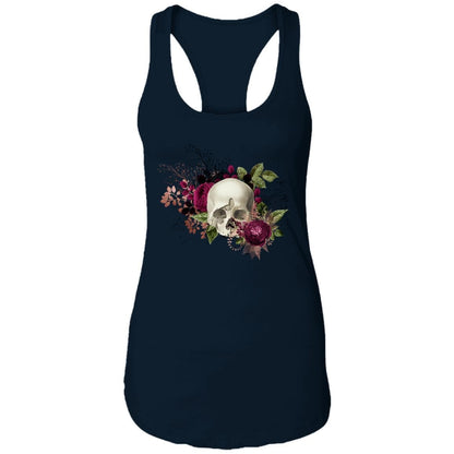 T-Shirts Midnight Navy / X-Small Winey Bitches Co Skull Design #6 Ladies Ideal Racerback Tank WineyBitchesCo